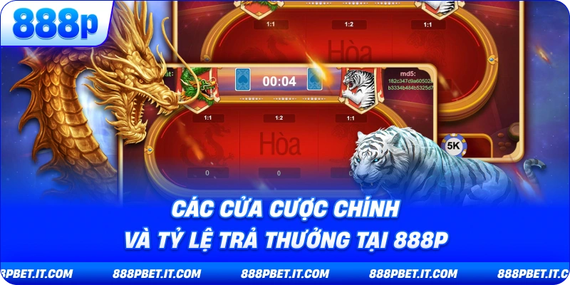 Các Cửa Cược Chính Và Tỷ Lệ Trả Thưởng Tại 888P